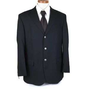 Montefino  Sport Coat Size 42R Black Merino Wool